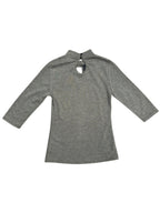 Route 3 Los Angeles Mock Neck Keyhole Top Gray