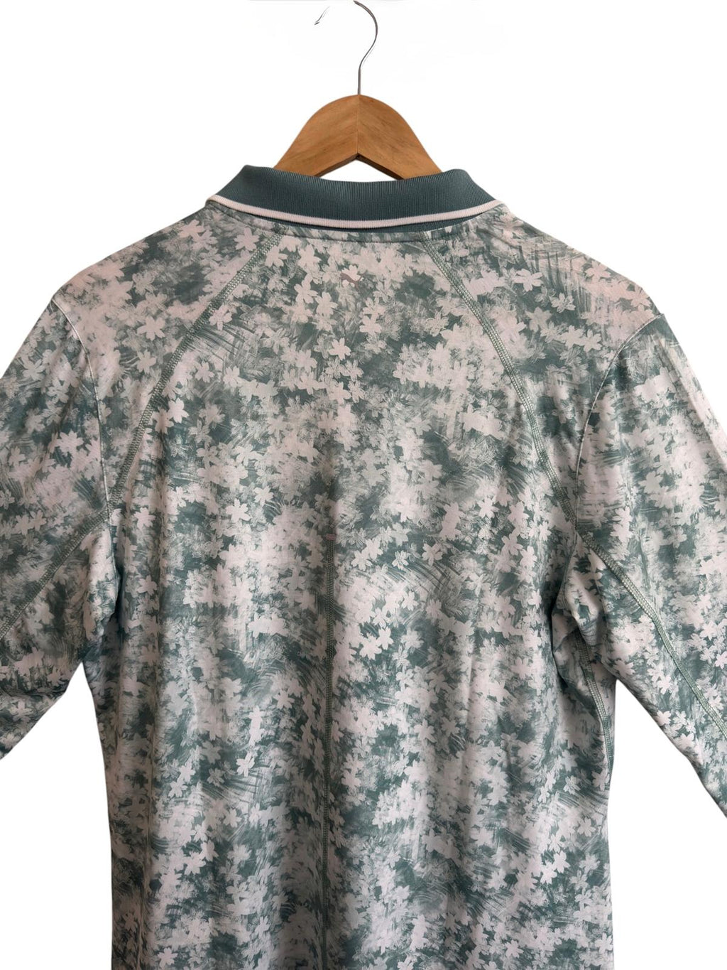 Puma YOU-V Floral Print Quarter-Zip Golf Top Green