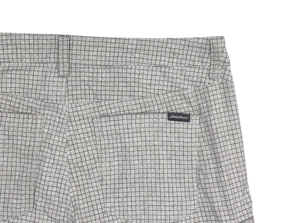Eddie Bauer Tan Grid Check Cargo Shorts