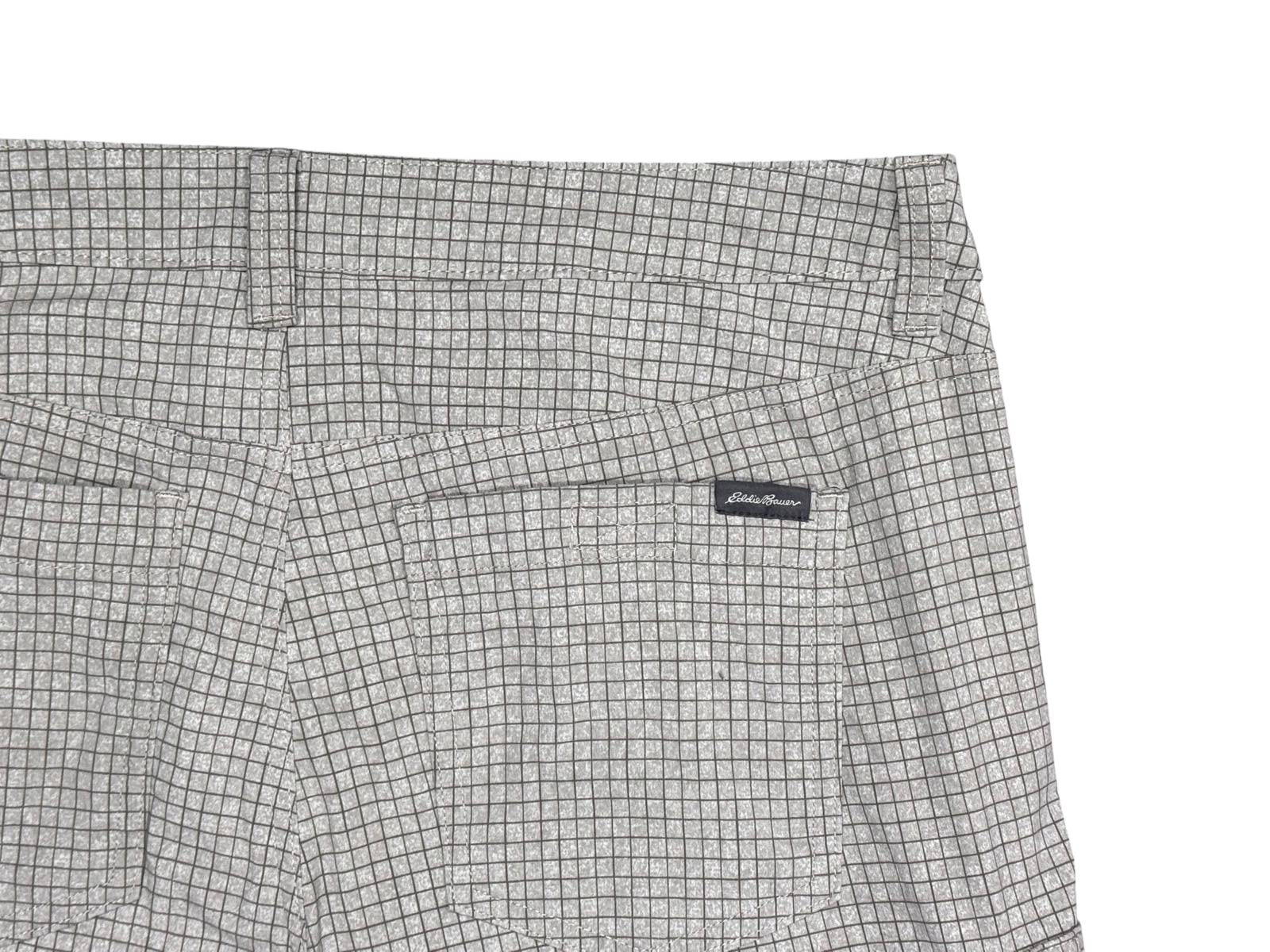 Eddie Bauer Tan Grid Check Cargo Shorts