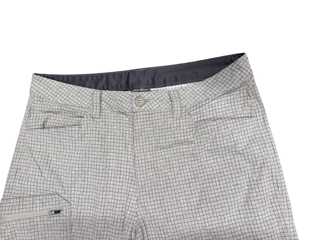 Eddie Bauer Tan Grid Check Cargo Shorts