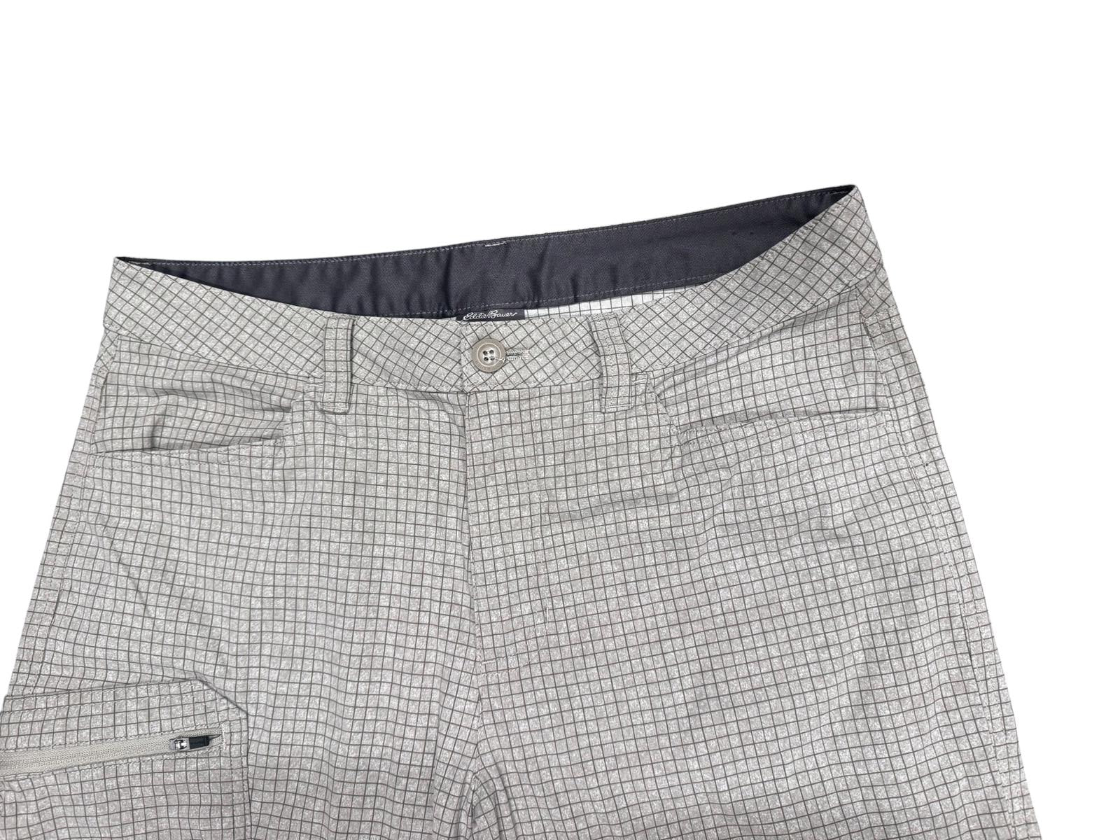 Eddie Bauer Tan Grid Check Cargo Shorts