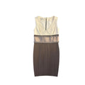 Kay Unger Color-Block Sheath Dress Faux Leather Belt