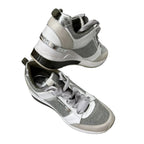 Michael Kors Glitter Mesh Running Sneakers – Silver and Olive Green