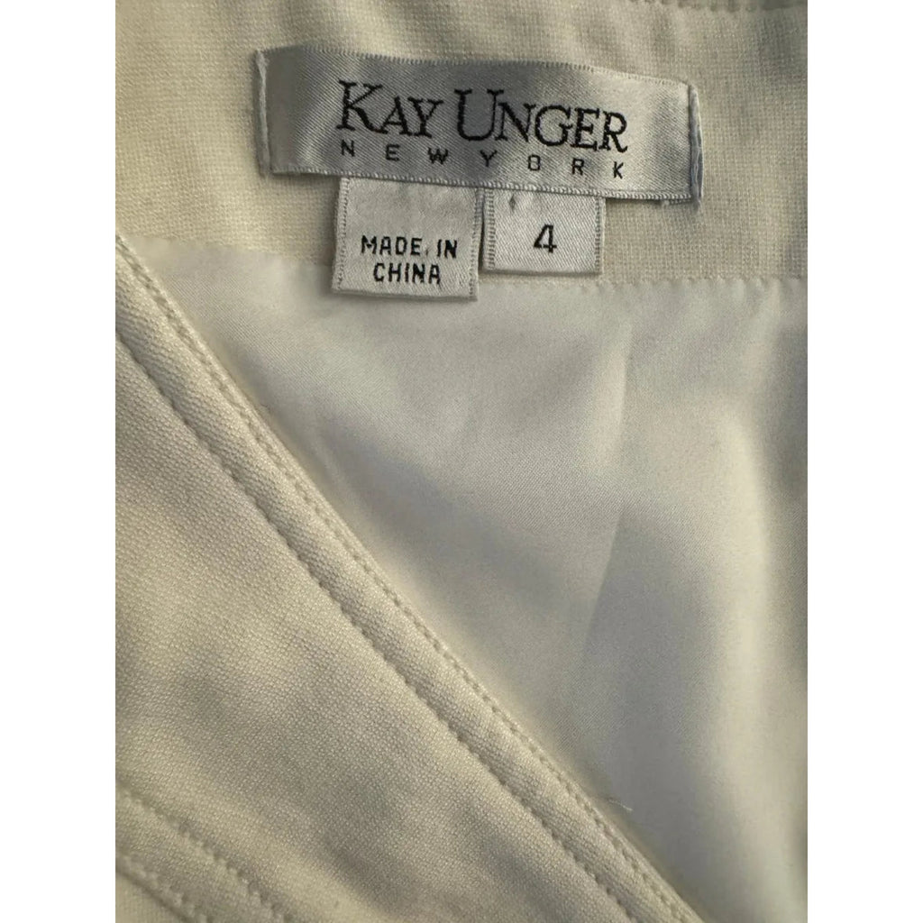 Kay Unger Color-Block Sheath Dress Faux Leather Belt