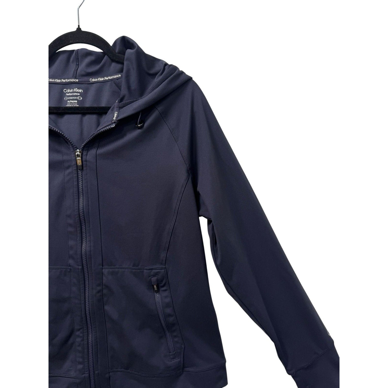Navy Calvin Klein Performance Stretch pants and zip-up sweatshirt set