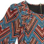 Fire Los Angeles Chevron Geometric Print Mini Dress XS