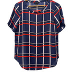 Banana republic blue, red and white checkered woman' XS blouse