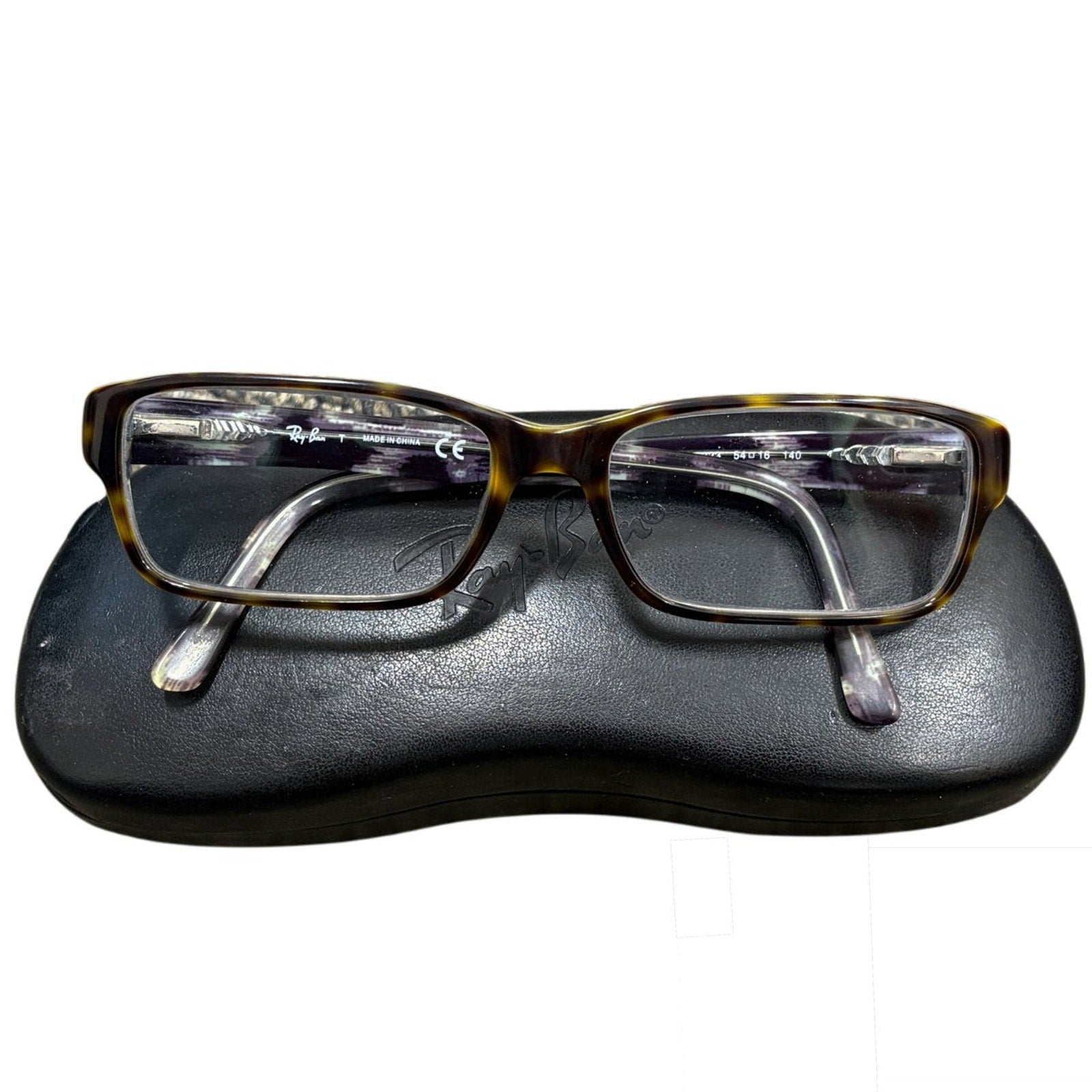 Ray-Ban Tortoise Shell Rectangular Eyeglass Frames