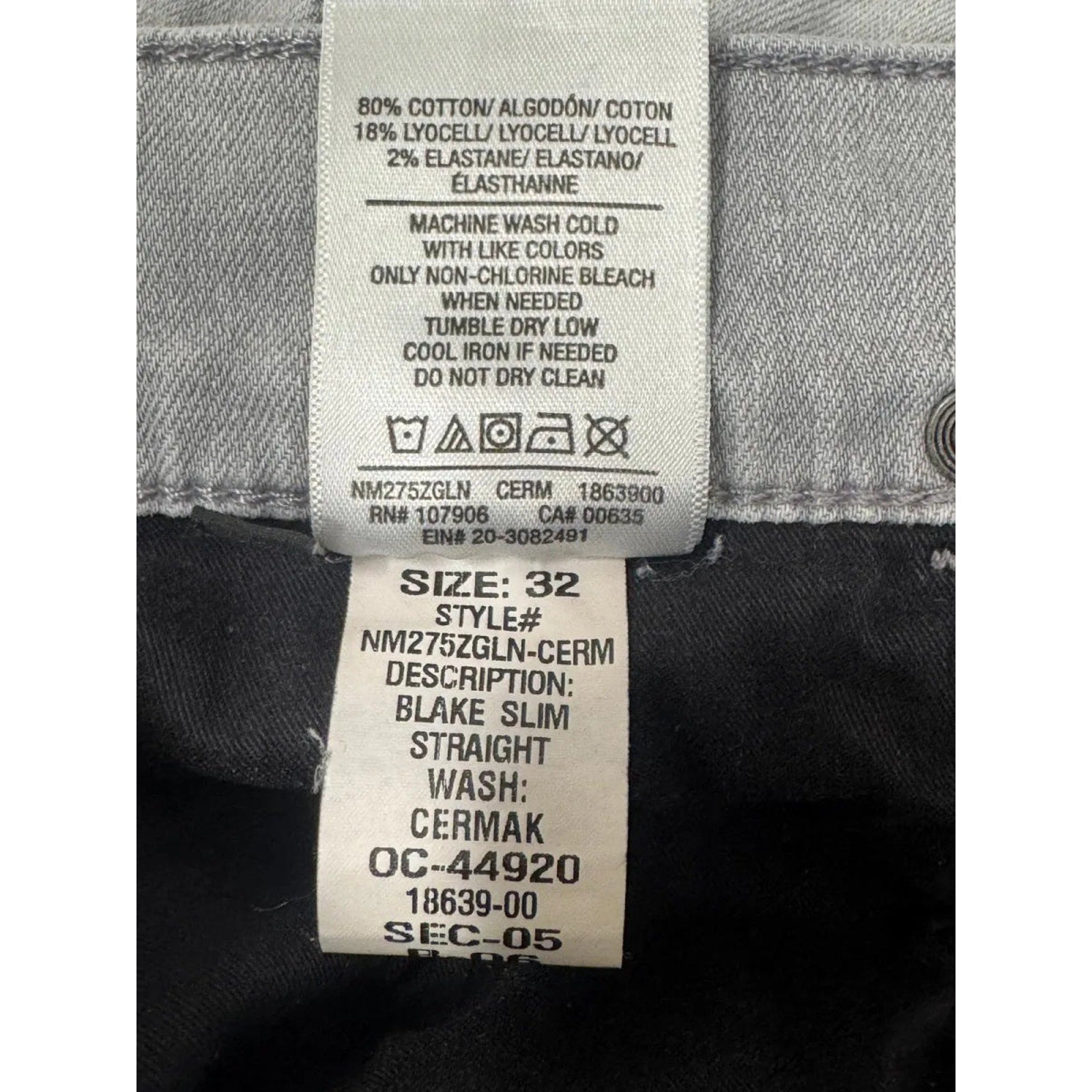 Hudson Blake Slim Straight Jeans Light Grey