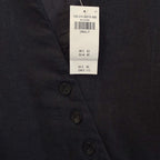 NWT Abercrombie & Fitch Black Linen Blend Sleeveless Wrap Mini Dress Petite Small