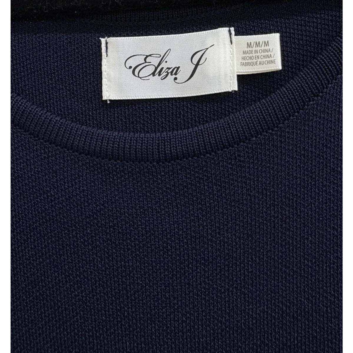 Eliza J Knit Fit and Flare Sleeveless Dress Navy