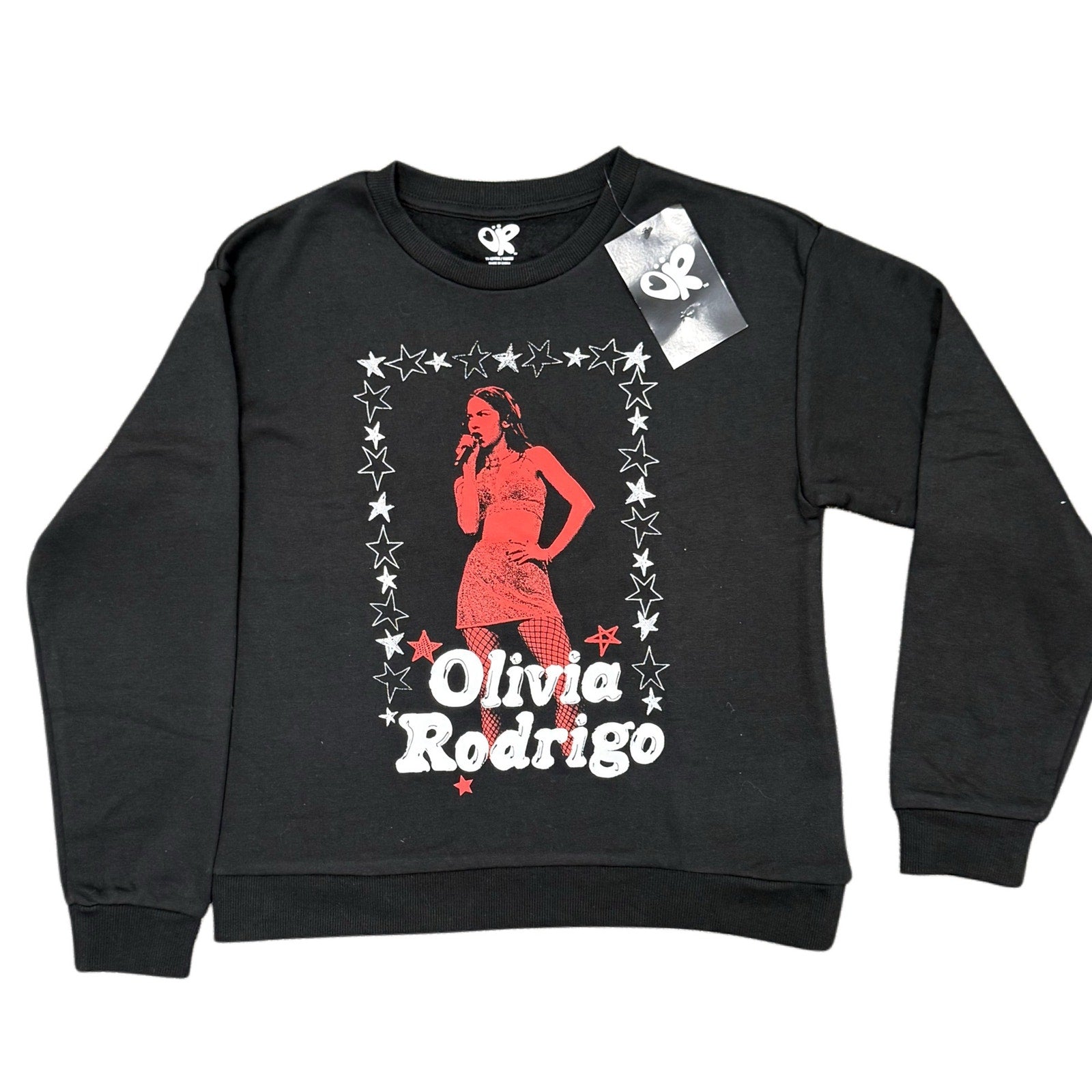 Primark Olivia Rodrigo Graphic Crewneck Sweatshirt Black
