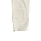 Cream Wide-Leg Denim Jeans Paneled Seams