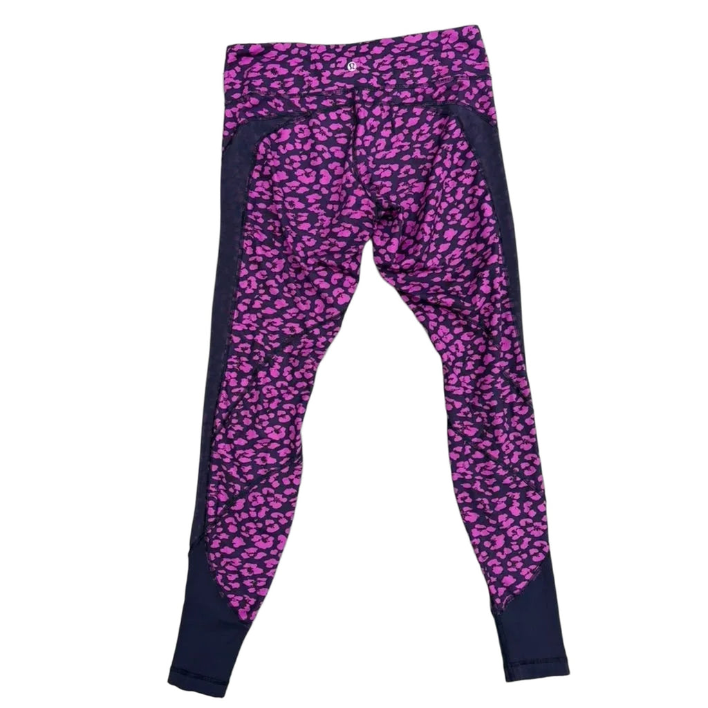 Lululemon Leopard Print Athletic Leggings Mesh Panels