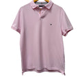 Tommy Hilfiger pink men's polo in size L