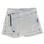 Online Jeans Light Wash Distressed Denim Mini Skort Size 10