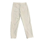 Cream Wide-Leg Denim Jeans Paneled Seams