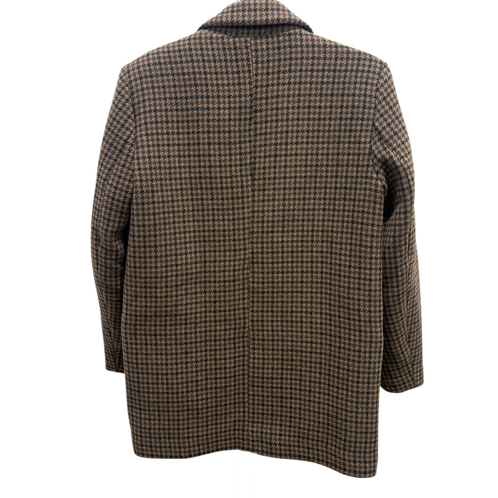 Zara Brown Black Houndstooth Tailored Blazer Jacket Size S Career Casual