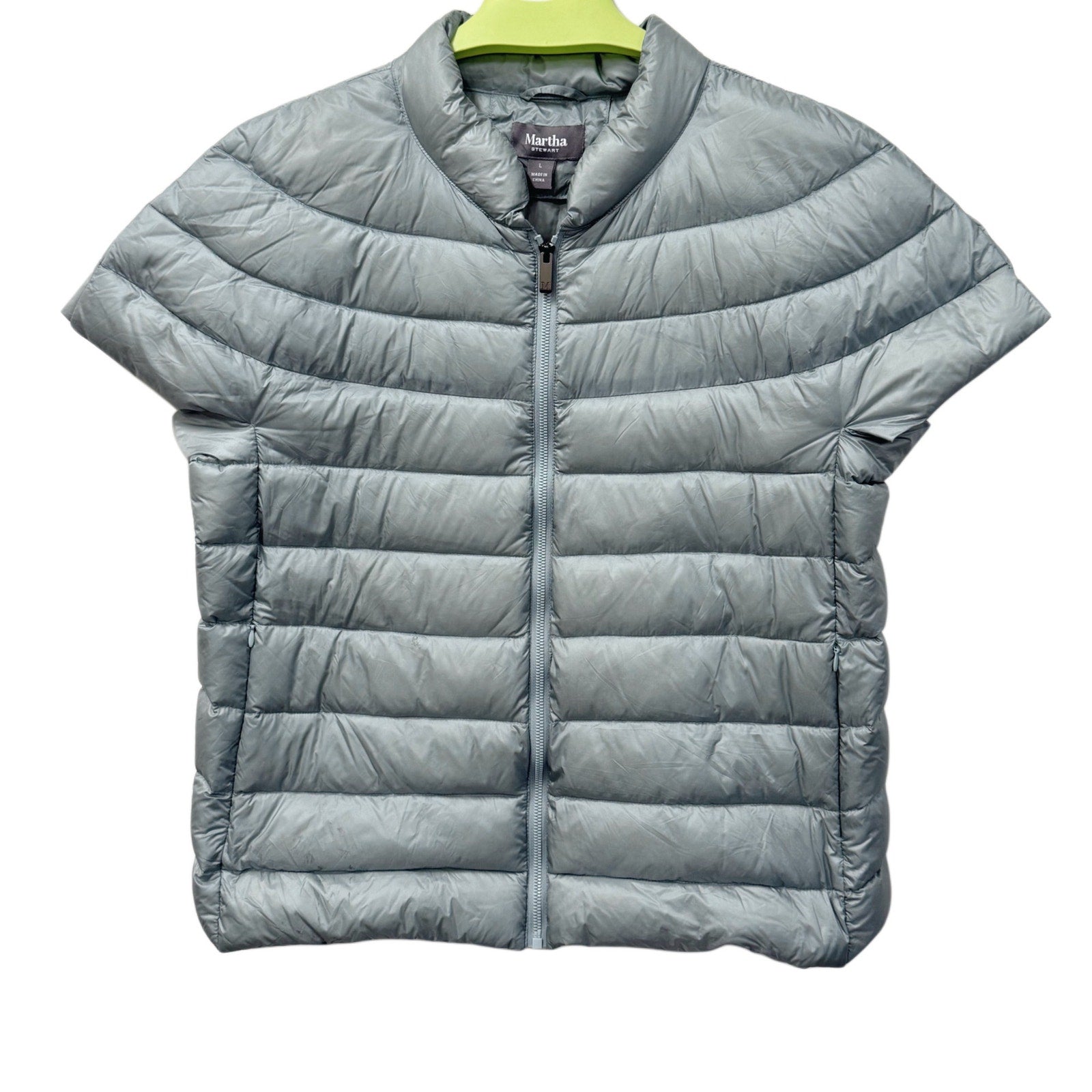 Martha Stewart Martha Stewart Sage Green Lightweight Down Puffer Jacket Women’s Large