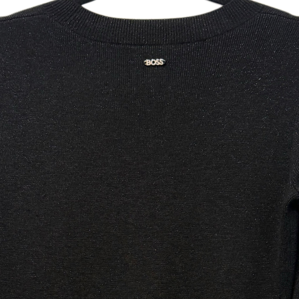 BOSS Black Sweater Dress Size S Long Sleeve Knit Fit and Flare Elegant Dress