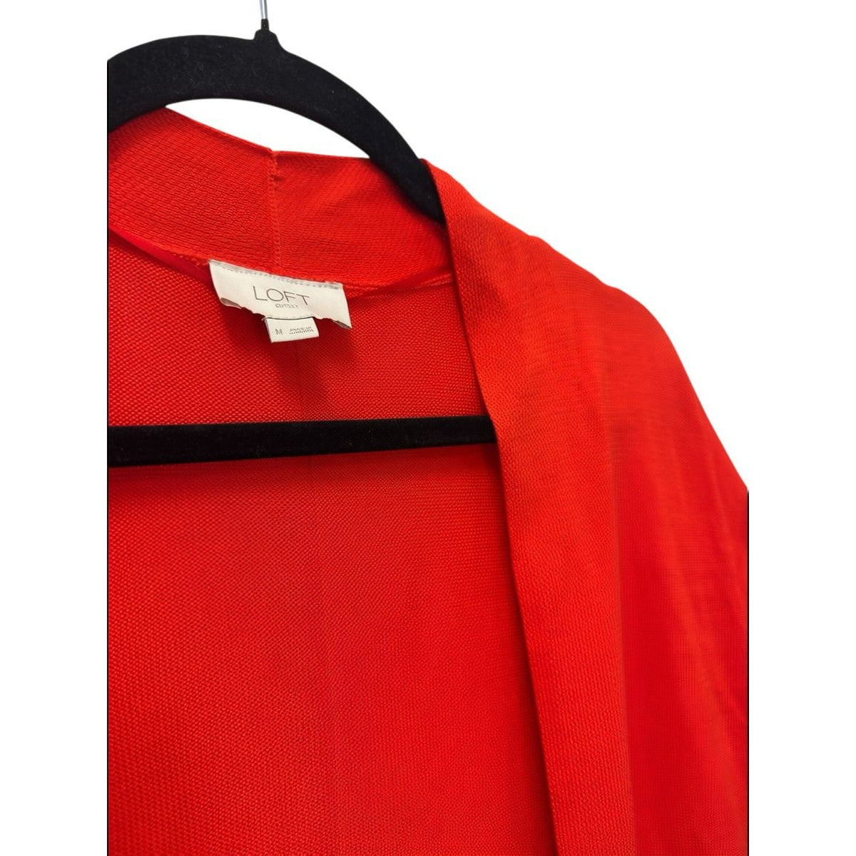 LOFT Open Front Cardigan Sweater Red Medium