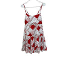 SO Red & White Patchwork Tiered Mini Dress