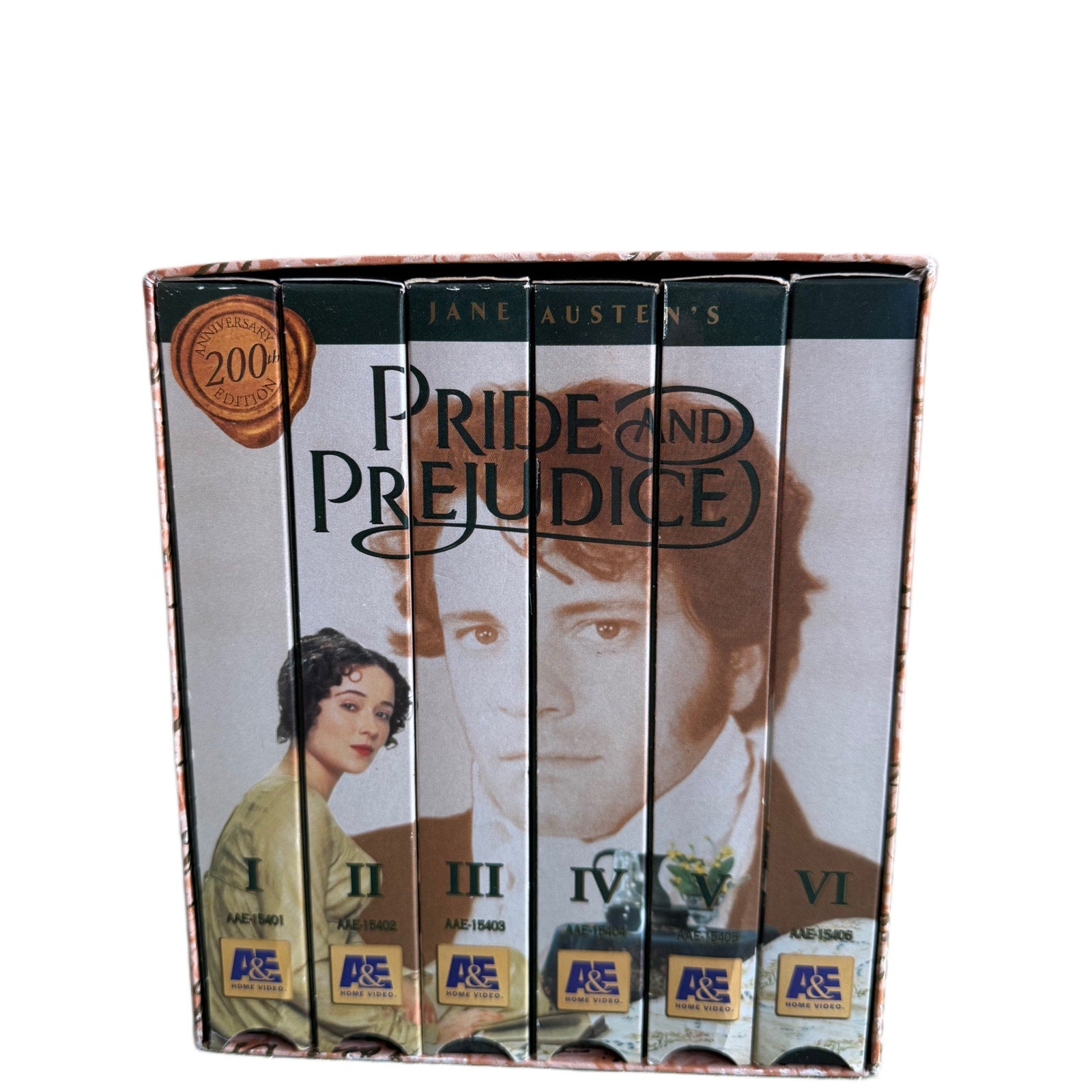 Jane Austen Pride and Prejudice 200th Anniversary Edition A&E VHS Box Set 6 Tape Collection