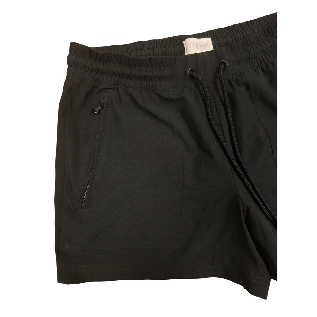 Lou & Grey Athletic Drawstring Shorts with Zip Pockets Black