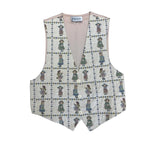 Facets by Mirrors Victorian Doll Print Tapestry Vest