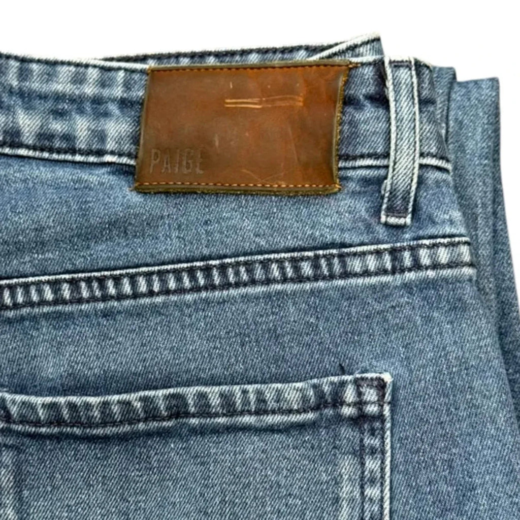 Paige Doheny Straight Leg Jeans Medium Blue