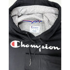 Champion Powerblend Script Logo Pullover Hoodie Black