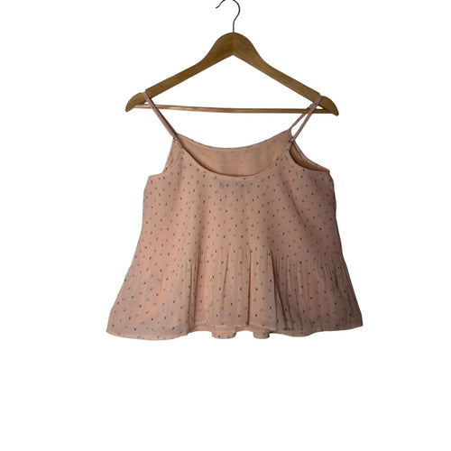 Abercrombie & Fitch Blush Pink Ditsy Floral Ribbed Peplum Top Size S
