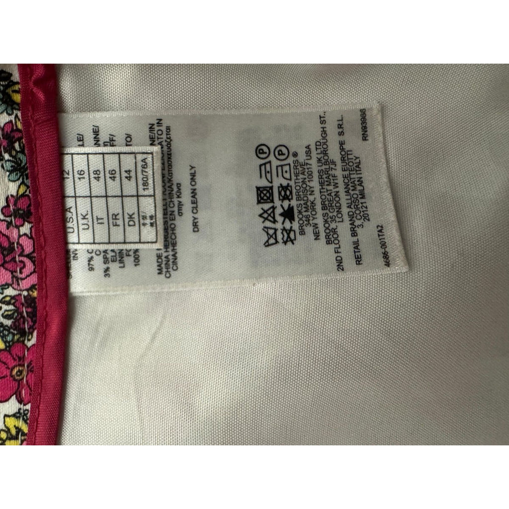 Brooks Brothers Ditsy Floral Linen Blend Pencil Skirt White