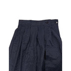 Navy Blue Vintage Polka Dot Midi Skirt Pleated A-Line Tagged Size 14 (XS/S Actual Size)