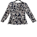 Banana Republic Floral Peplum Blouse Long Sleeve Size Petite XXS