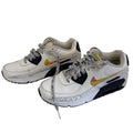 Nike Air Max 90 Girls Sneakers White Multicolor Swoosh Topographic Size 6Y