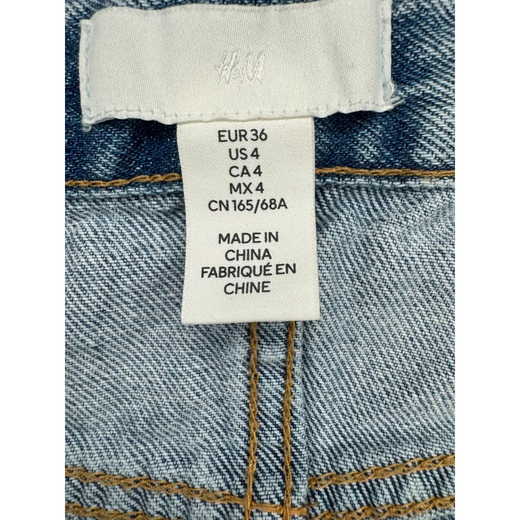 H&M Wide Leg High Waist Jeans Light Blue