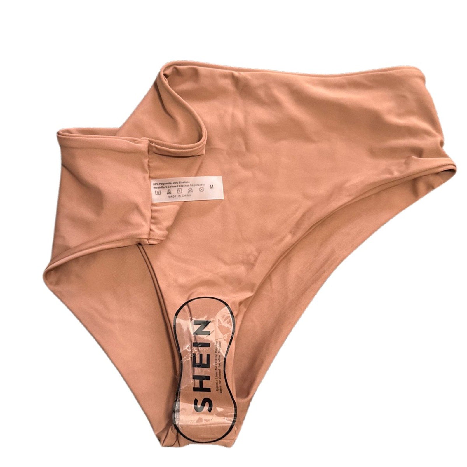 Shein Nude Two-Piece Bikini Set Strapless High-Waist Size M