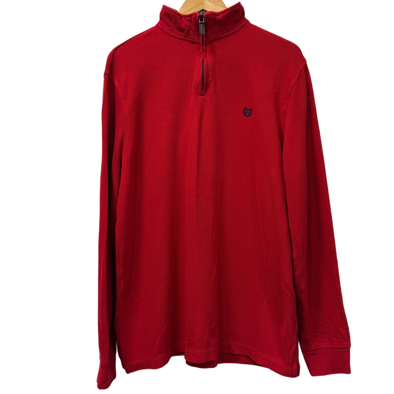 Chaps men's red cotton zipper top