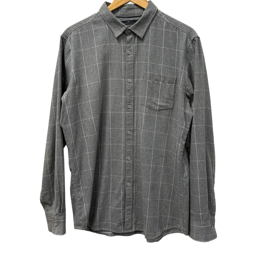 Marc Anthony slim fit men's checkered grey button down shirt in size L