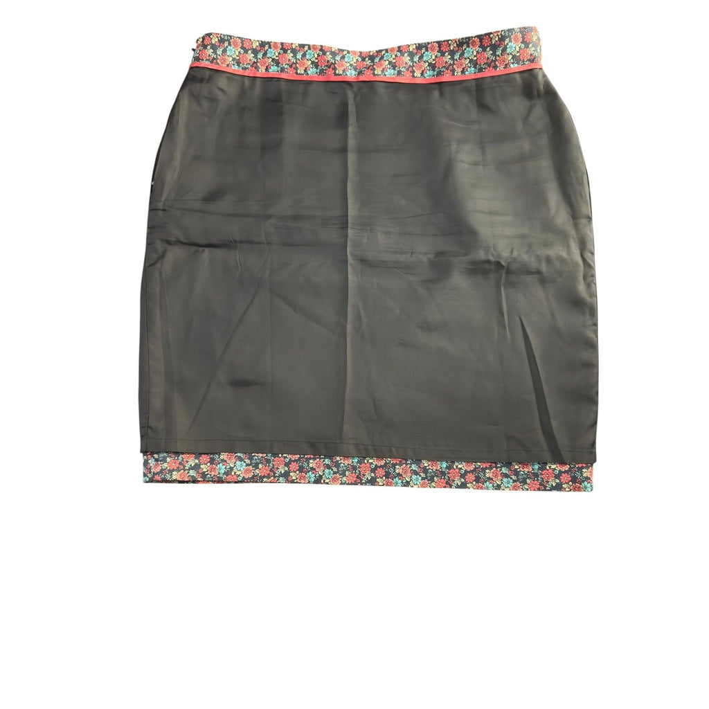 Ditsy Floral Pencil Skirt Navy Coral Teal Print Brooks Brothers Black