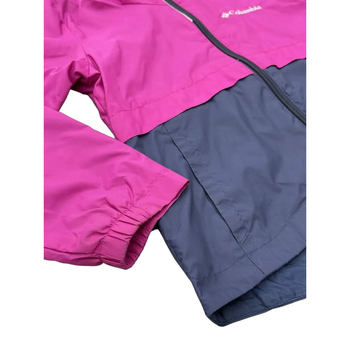 Columbia Colorblock Hooded Rain Jacket Fleece Lining XS