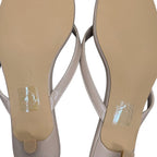 Nude Kitten Heel Flip Flop Sandals Size 7 Square Toe Minimalist Heeled Slides