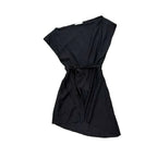 Wish Black Belted Mini Dress Cap Sleeves
