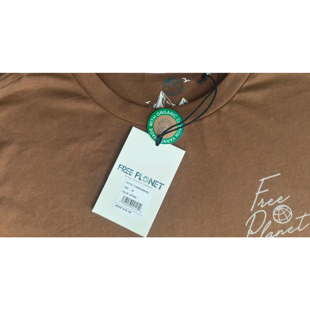 Free Planet National Park Graphic T-Shirt Brown