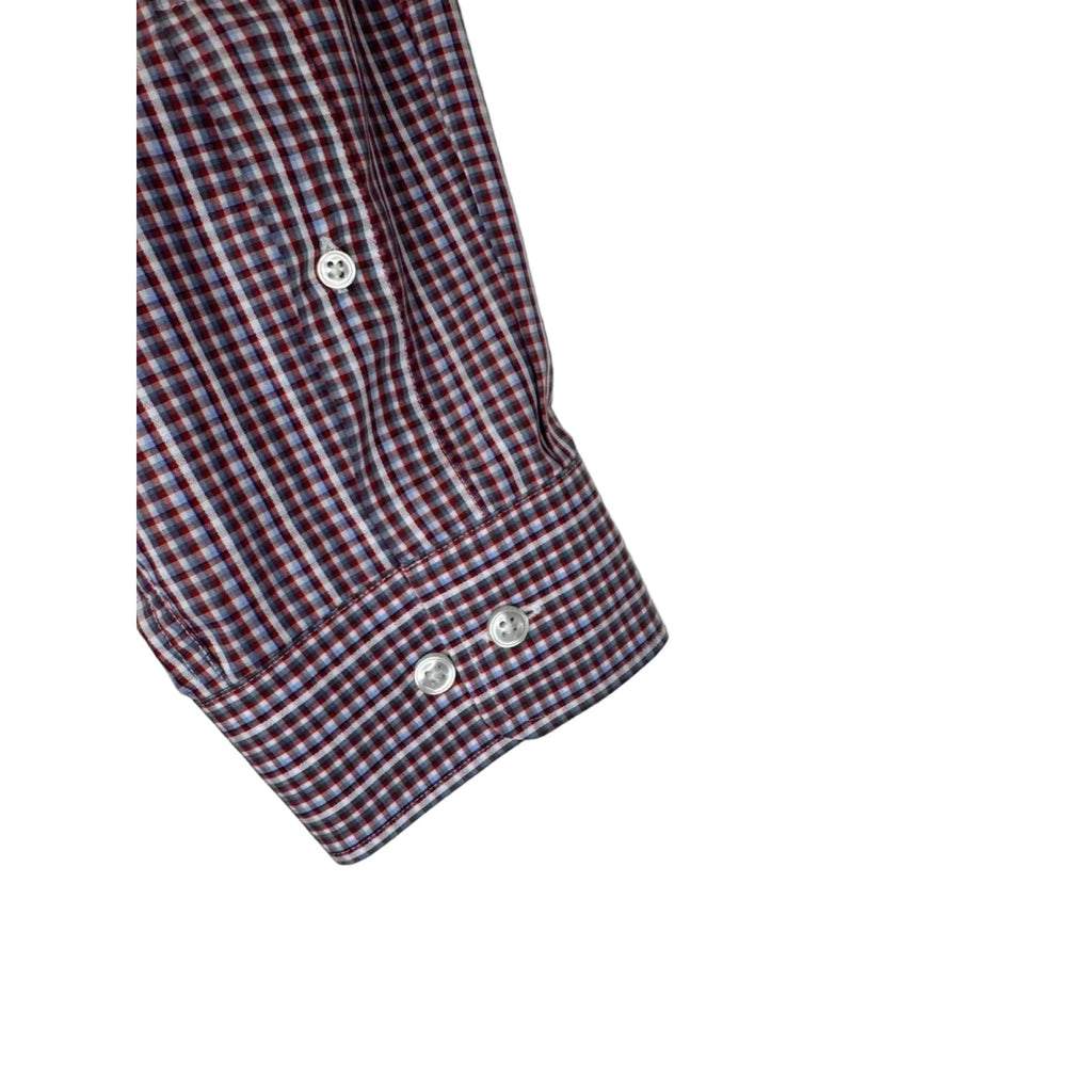 Purple Burgundy Micro-Check Button-Down Shirt
