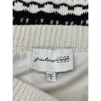 Cream & Black Striped Crochet Knit Midi Skirt M
