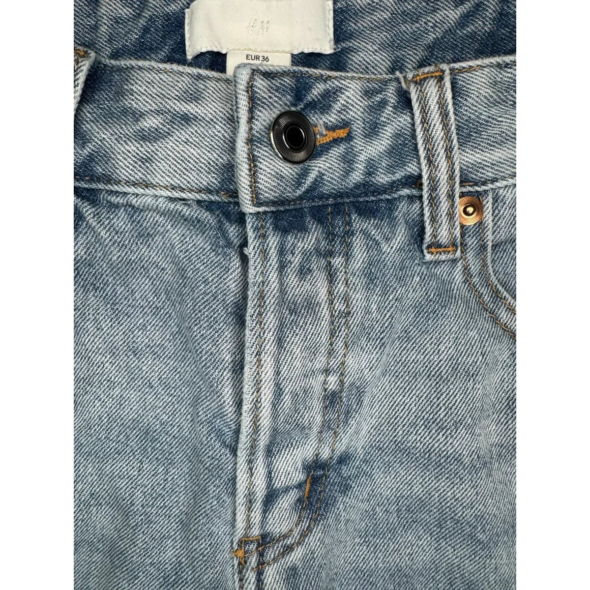 H&M Wide Leg High Waist Jeans Light Blue