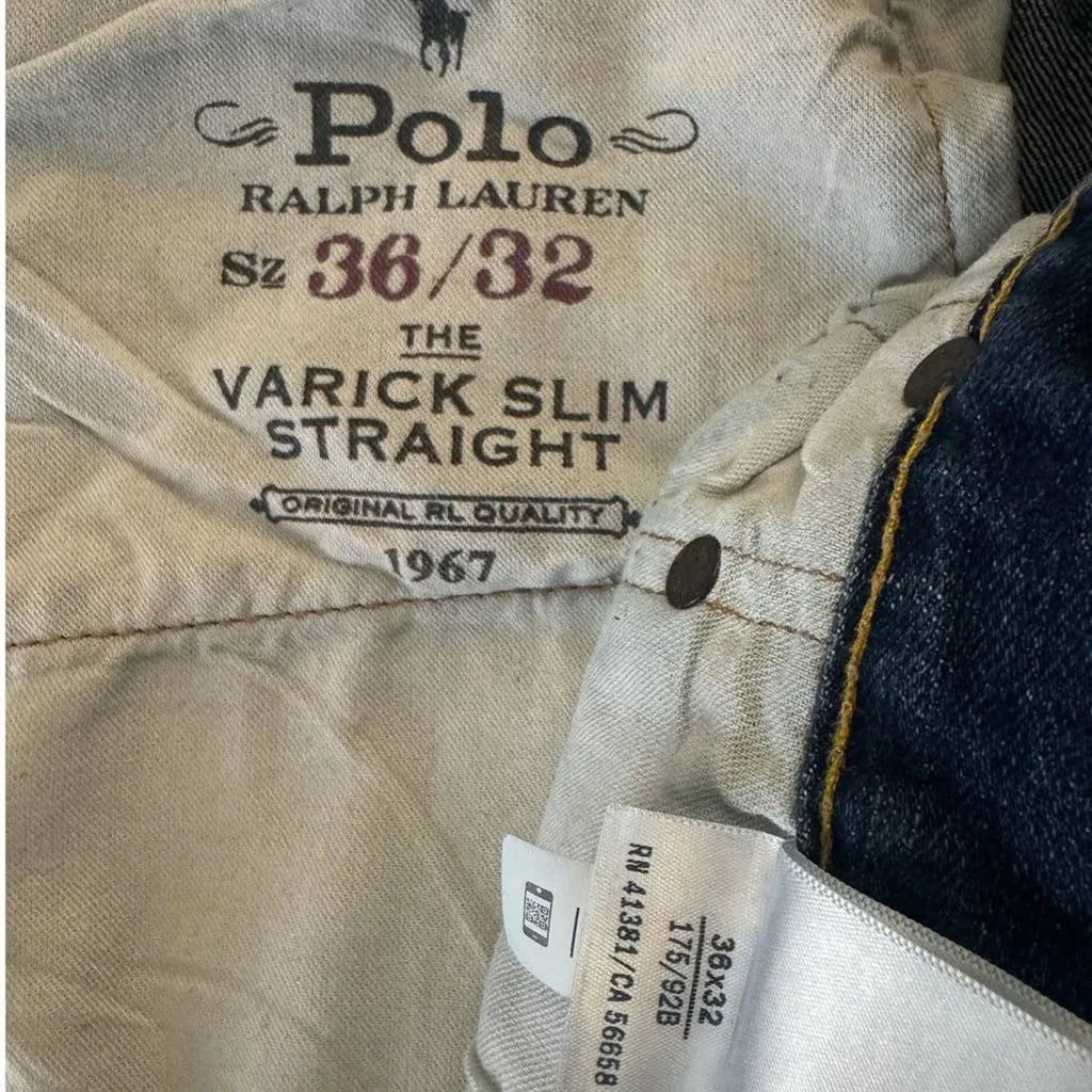 Polo Ralph Lauren Varick Slim Straight Dark Wash Jeans